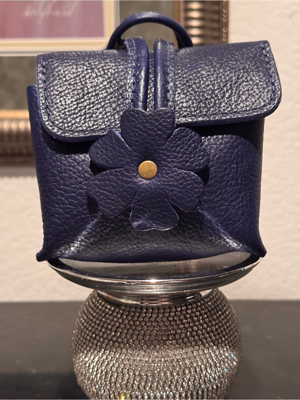 Portland Leather Goods Blooming Wristlet in COBALT BLUE
